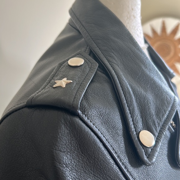 Wolf and Moon Black Leather Jacket - Picture 3 of 8